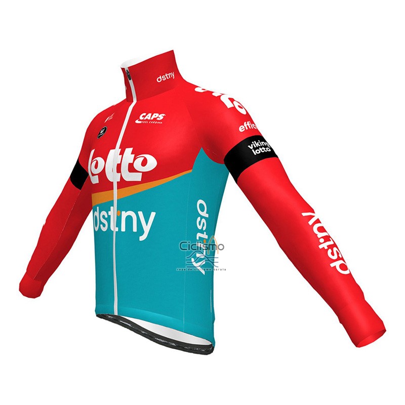 Lotto Dstny Ropa Ciclismo Culotte Largo 2023 Mangas Largas Rojo Azur